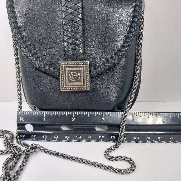 Vtg Home Interiors Special Edition Black Leather Mini Shoulder bag Metal Chain - Picture 4 of 10
